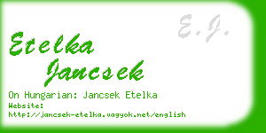 etelka jancsek business card